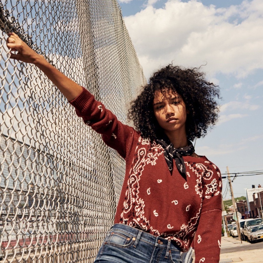 Madewell Bandana Paisley Sweater
